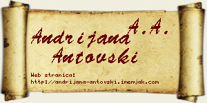 Andrijana Antovski vizit kartica